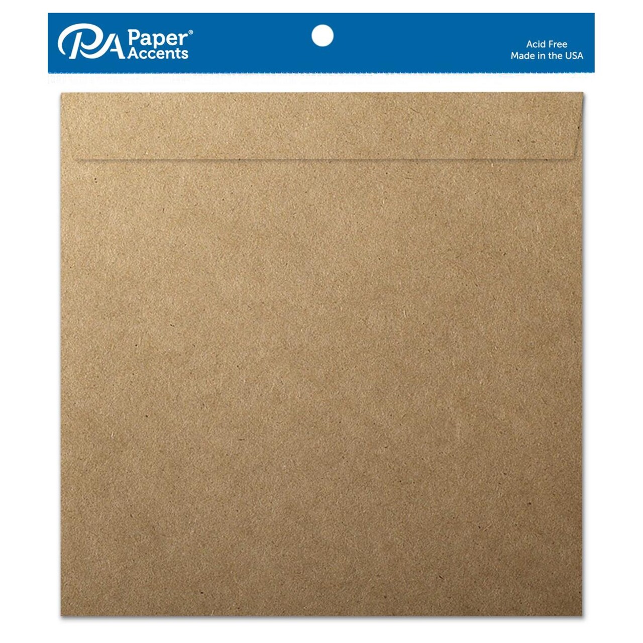 Accent Design Paper Accents Brown Bag Envelopes 5 Pack, 12.25 x 12.25 Inches, 100 Percent Recycled Archival Acid Free Envelopes for Scrapbook Pages and Craft Storage